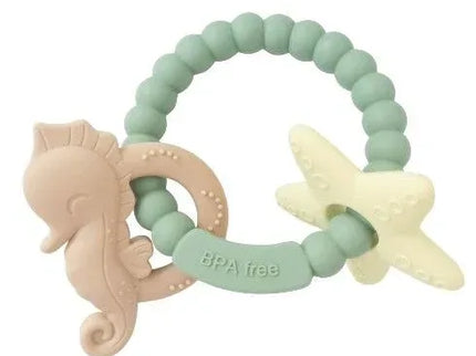 Jucărie de dentiție tip brățară – Model căluț și stea de mare, din silicon alimentar, fără BPA - Bebeboo - Totul pentru copii. Jucării, Hăinuțe, Perne, Mobilier, Textile