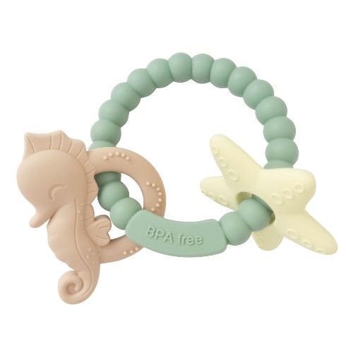 Jucărie de dentiție tip brățară – Model căluț și stea de mare, din silicon alimentar, fără BPA