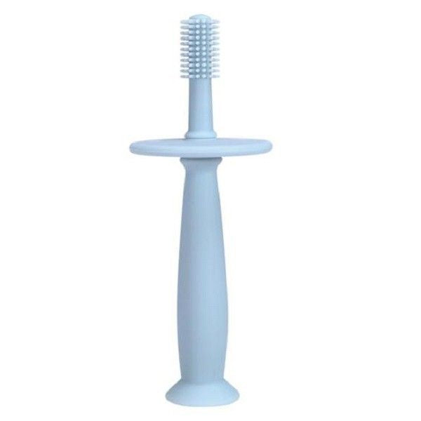 Periuță de dinți din silicon pentru bebeluși – Fără BPA, 360°, cu barieră anti-înghițire și mâner ergonomic