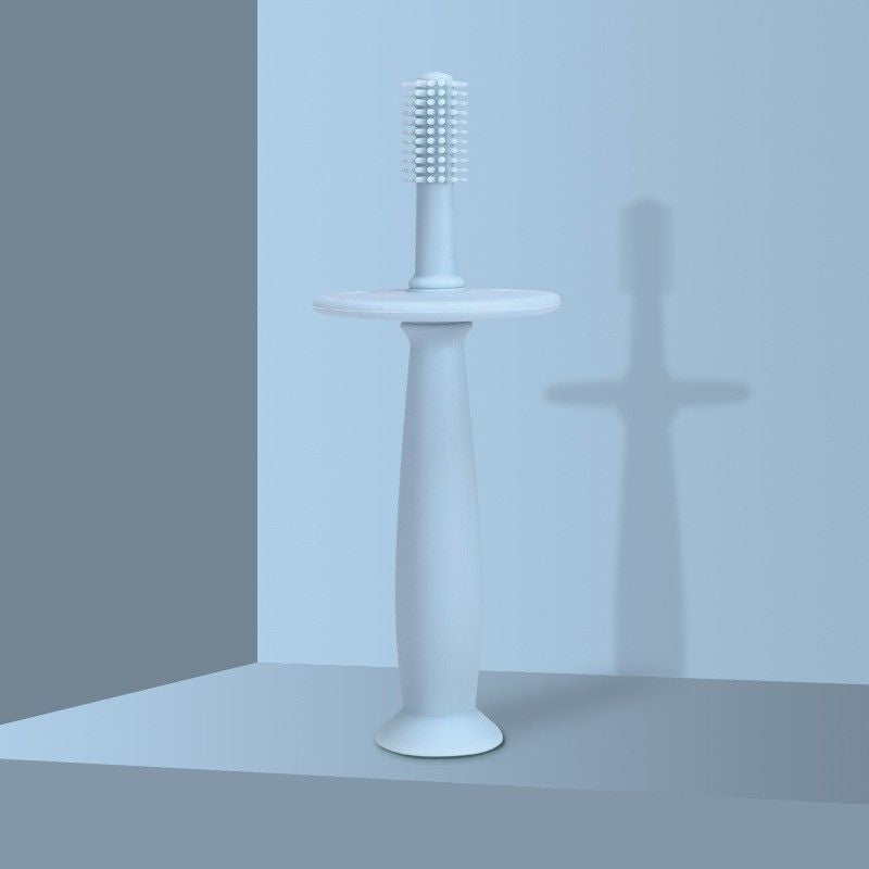 Periuță de dinți din silicon pentru bebeluși – Fără BPA, 360°, cu barieră anti-înghițire și mâner ergonomic