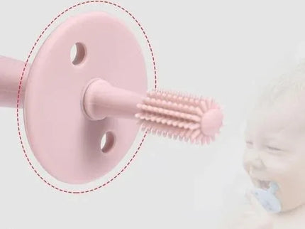 Periuță de dinți din silicon pentru bebeluși – Fără BPA, 360°, cu barieră anti-înghițire și mâner ergonomic - Bebeboo - Totul pentru copii. Jucării, Hăinuțe, Perne, Mobilier, Textile