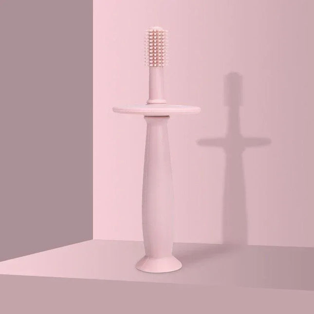 Periuță de dinți din silicon pentru bebeluși – Fără BPA, 360°, cu barieră anti-înghițire și mâner ergonomic - Bebeboo - Totul pentru copii. Jucării, Hăinuțe, Perne, Mobilier, Textile