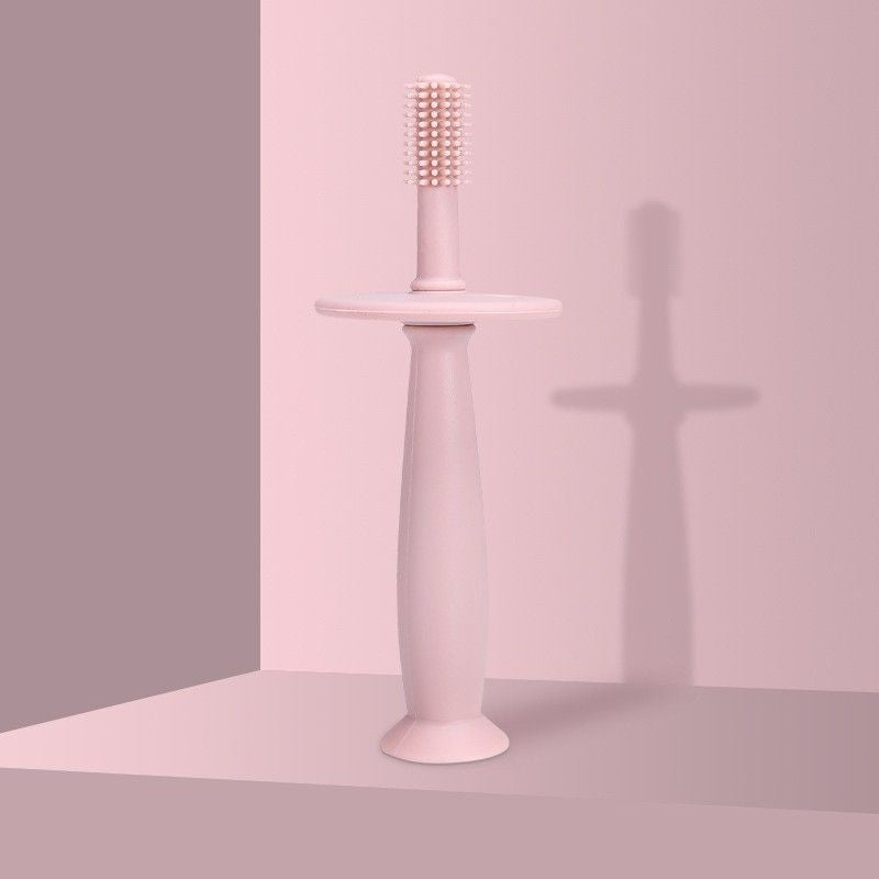 Periuță de dinți din silicon pentru bebeluși – Fără BPA, 360°, cu barieră anti-înghițire și mâner ergonomic