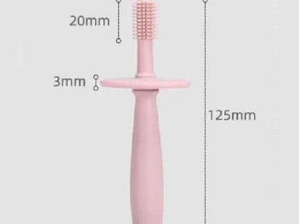 Periuță de dinți din silicon pentru bebeluși – Fără BPA, 360°, cu barieră anti-înghițire și mâner ergonomic - Bebeboo - Totul pentru copii. Jucării, Hăinuțe, Perne, Mobilier, Textile