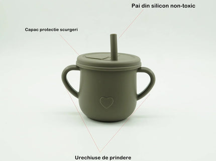 Set 8 piese diversificare bebeluși și copii din silicon – Bavetă, farfurie compartimentată, bol cu ventuză, tacâmuri și cană - Bebeboo - Totul pentru copii. Jucării, Hăinuțe, Perne, Mobilier, Textile