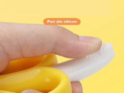 Jucărie de dentiție pentru bebeluși – Banană cu mânere, din silicon non-toxic, fără BPA - Bebeboo - Totul pentru copii. Jucării, Hăinuțe, Perne, Mobilier, Textile