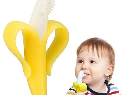Jucărie de dentiție pentru bebeluși – Banană cu mânere, din silicon non-toxic, fără BPA - Bebeboo - Totul pentru copii. Jucării, Hăinuțe, Perne, Mobilier, Textile