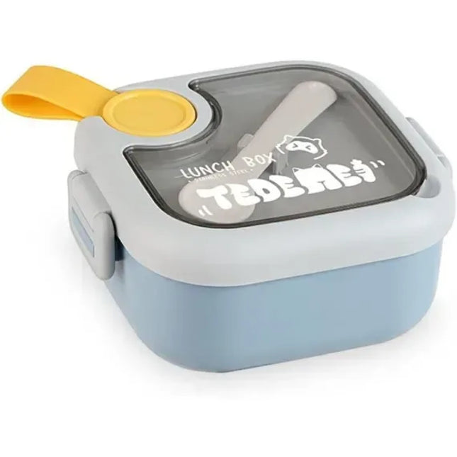 Caserolă pentru copii – Lunch Box 750 ml, cu două boluri, lingură și foarfecă, rezistentă la scurgeri - Bebeboo - Totul pentru copii. Jucării, Hăinuțe, Perne, Mobilier, Textile