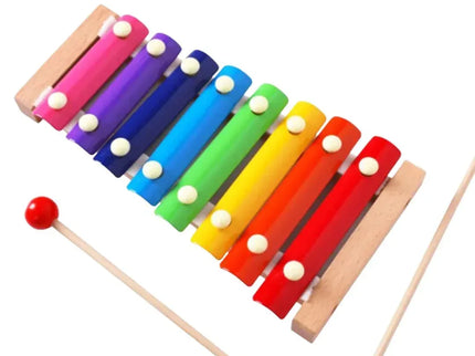 Xilofon din lemn cu 8 note muzicale și culori vii - Bebeboo - Totul pentru copii. Jucării, Hăinuțe, Perne, Mobilier, Textile