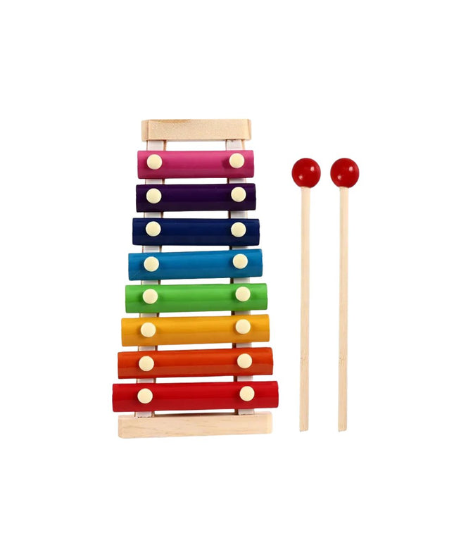 Xilofon din lemn cu 8 note muzicale și culori vii
