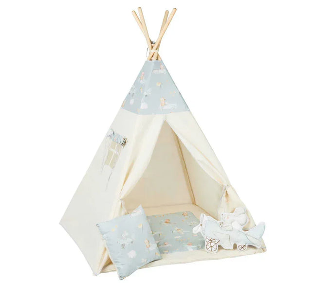 Cort teepee pentru copii, 110 cm x 110 cm - Mouselots - Bebeboo - Totul pentru copii. Jucării, Hăinuțe, Perne, Mobilier, Textile