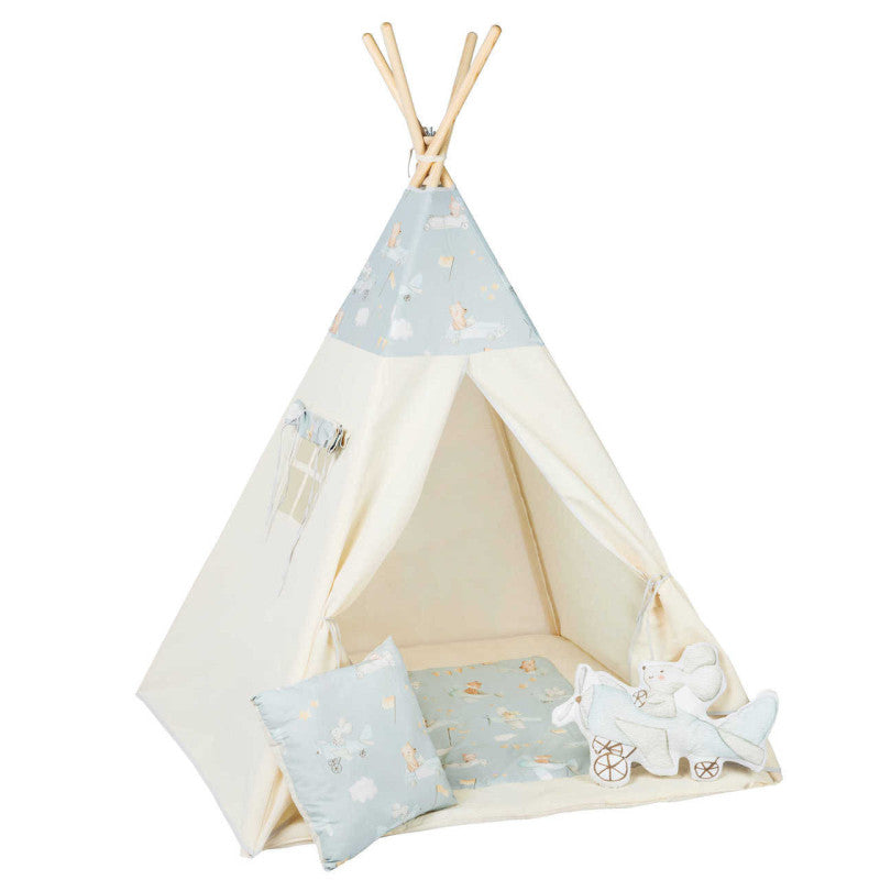 Cort teepee pentru copii, 110 cm x 110 cm - Mouselots