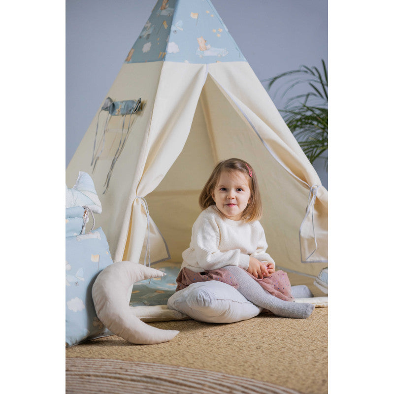 Cort teepee pentru copii, 110 cm x 110 cm - Mouselots